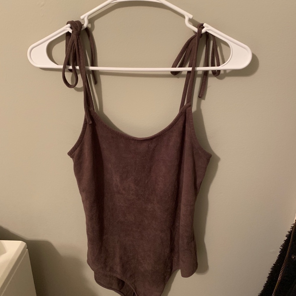 Purple-ish suede bodysuit